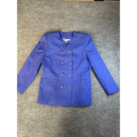 Le Suit Jackets & Blazers - Vintage Le Suit double breasted purple jacket with gold accent buttons Size 8P